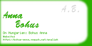 anna bohus business card